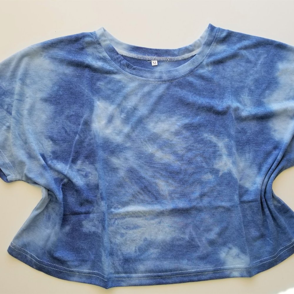 Crop Top Blue Tie-Dye